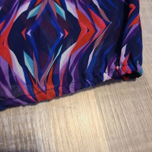 Ana medium petite womens abstract sheer blouse - Picture 4 of 10